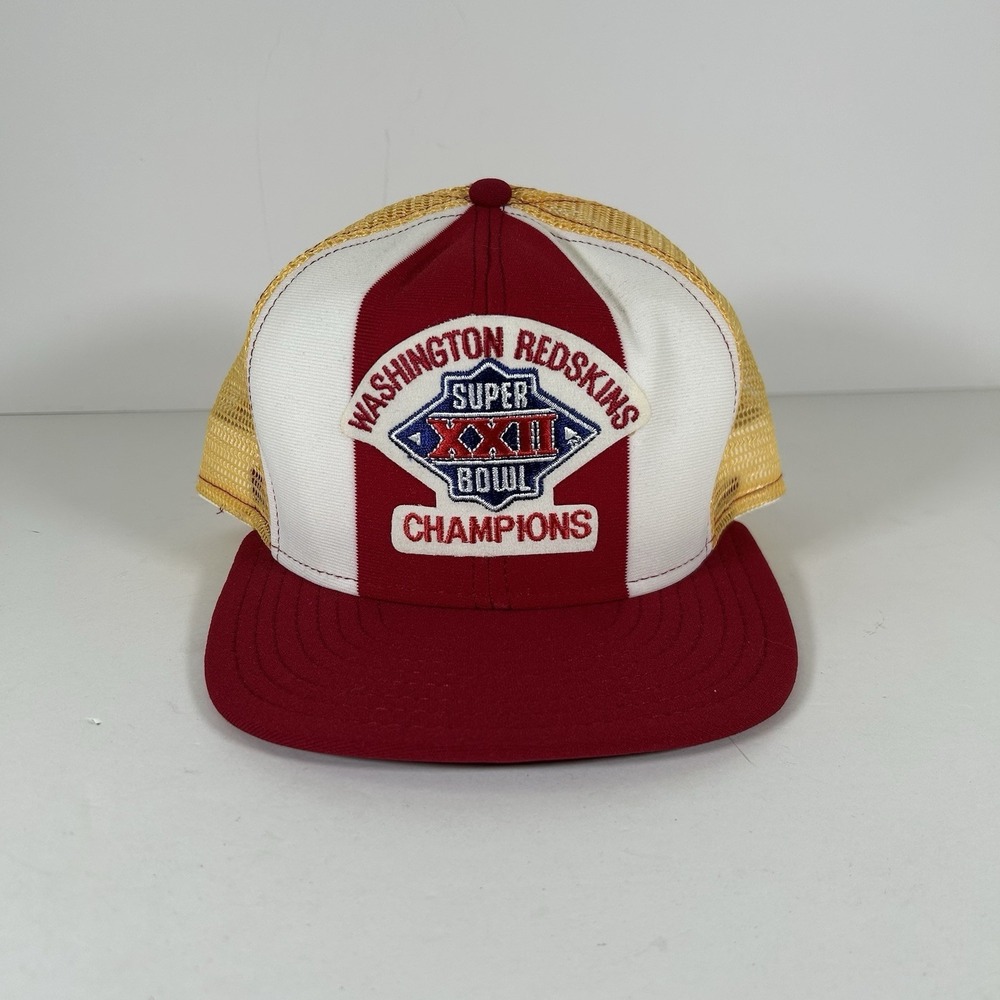 AJD Lucky Stripes Trucker Hat Super Bowl XVII Football Redskins SnapBack‎ Mesh